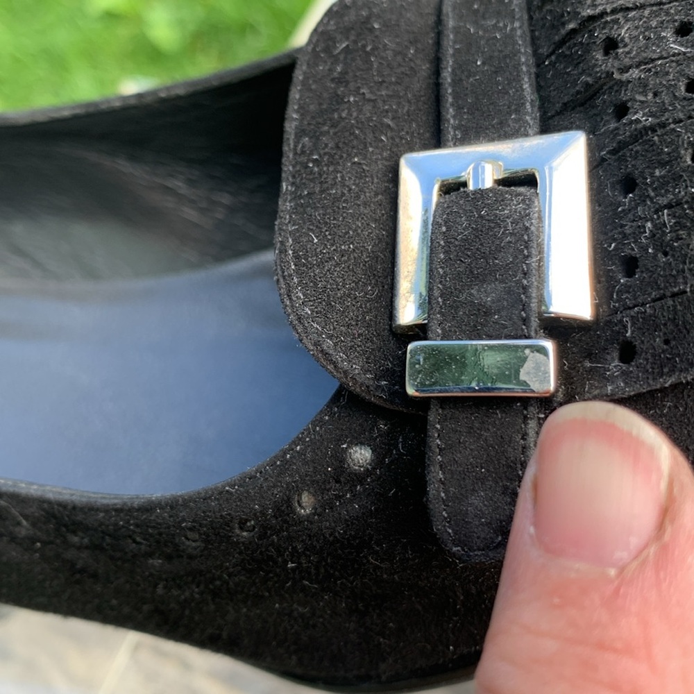 Stuart Weizmann Black Suede Loafer Heel - image 7